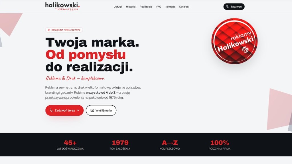 Halikowski – strona agencji reklamy i druku