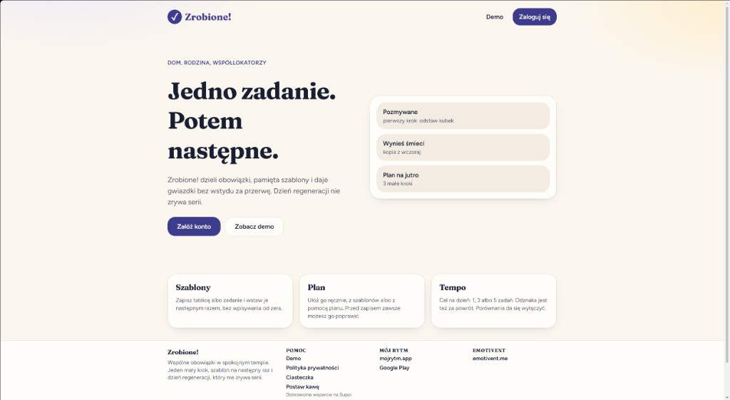 Zrobione! – aplikacja do wspólnych obowiązków domowych